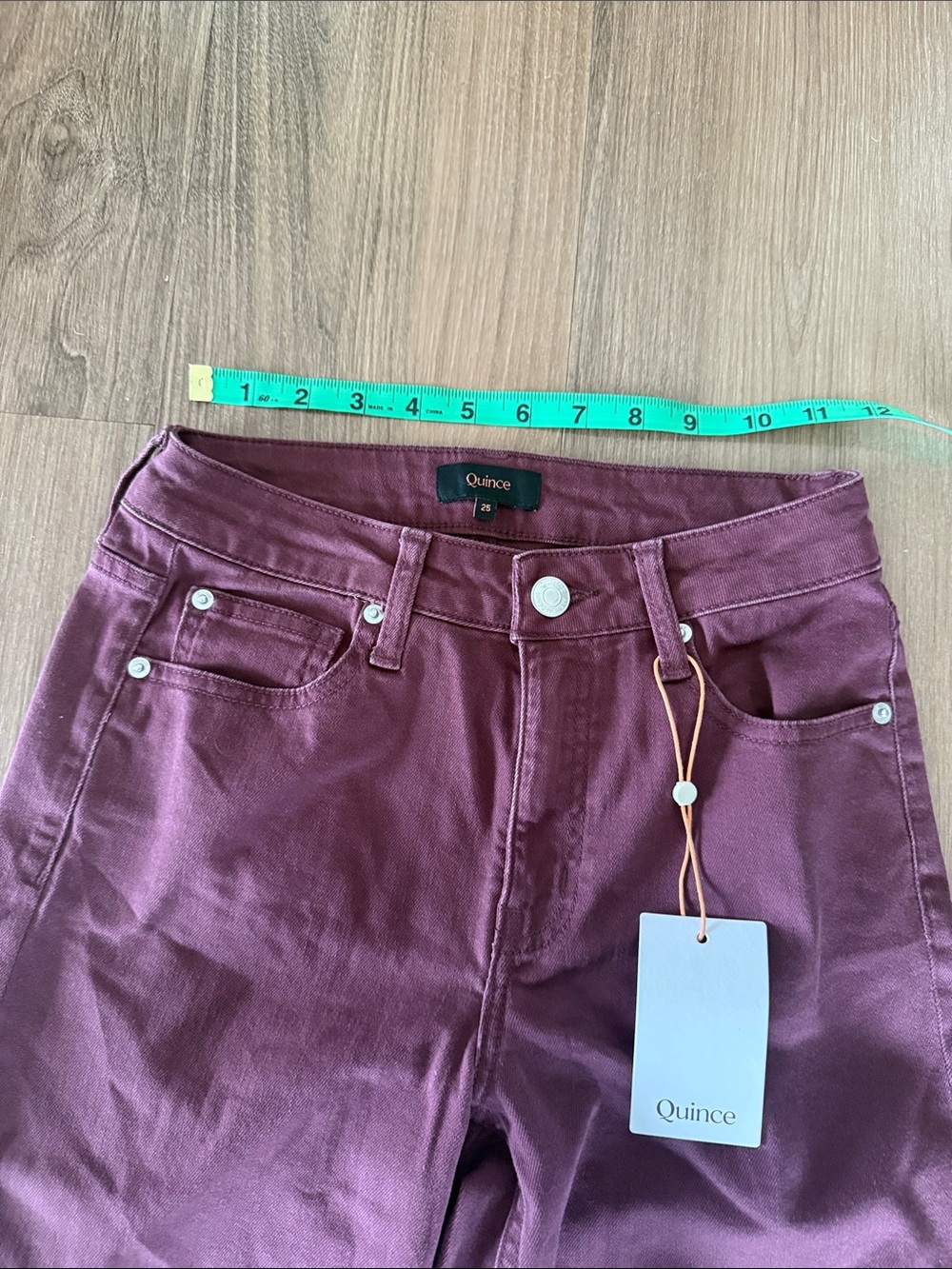 NWT Quince Bella Stretch Wide Leg Jeans Wine Tasting Red 25 - Picture 4 of 7